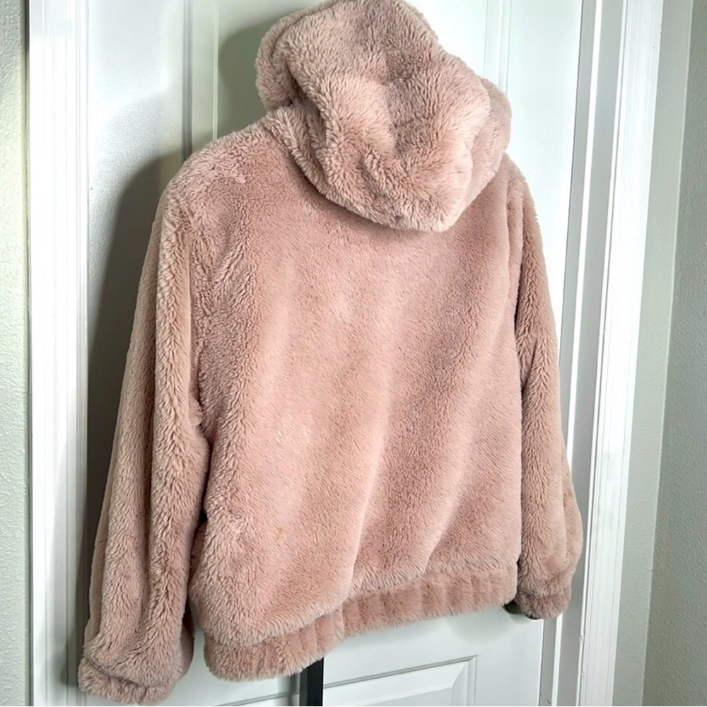 Sweet Rain Faux Fur Sherpa Zip-Up Hoodie - Picture 2 of 3